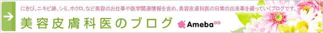 美容皮膚科医のブログ ニキビ、ニキビ跡、シミ、ホクロ、など美容のお仕事や医学関連情報を含め、美容皮膚科医の日常の出来事を綴っていくブログです。