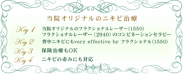 日本でトップレベルのニキビ治療